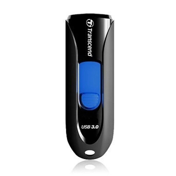 TRANSCEND 64GB JF790 USB3.1 GEN 1 CAPLESS FLASH DRIVE - BLACK AND BLUE