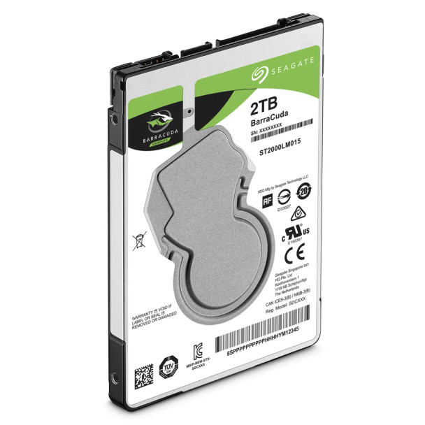 Seagate Barracuda 2TB; 2.5'' Notebook drive; SATA 6GB/s; RPM 5400; 128MB Cache