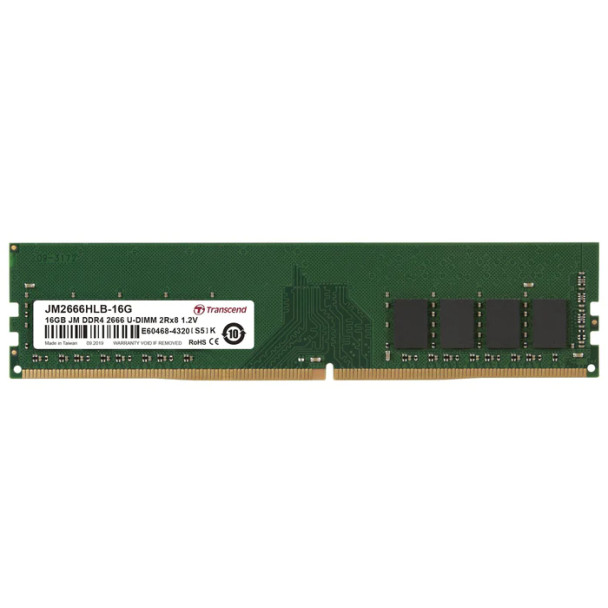 TRANSCEND 16GB JET MEMORY DDR4 2666MHZ DUAL RANK DESKTOP U-DIMM 2RX8 1GX8 CL19