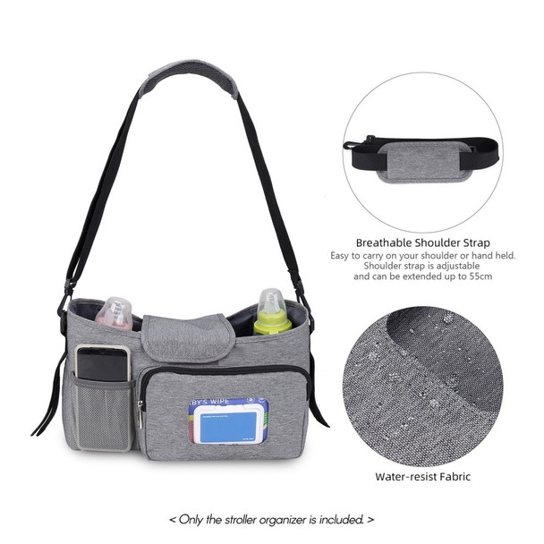 Multi-functional Large Capacity Baby Stroller Organizer Storage Bag Diaper Bag with Insulated Cup Holders Multiples Pockets