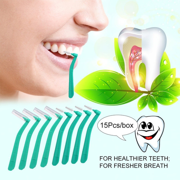 15Pcs Interdental Brush Tooth Floss Tooth Cleaning Tool L Shape Toothpick Dental Flosser Toothpick Cleaners