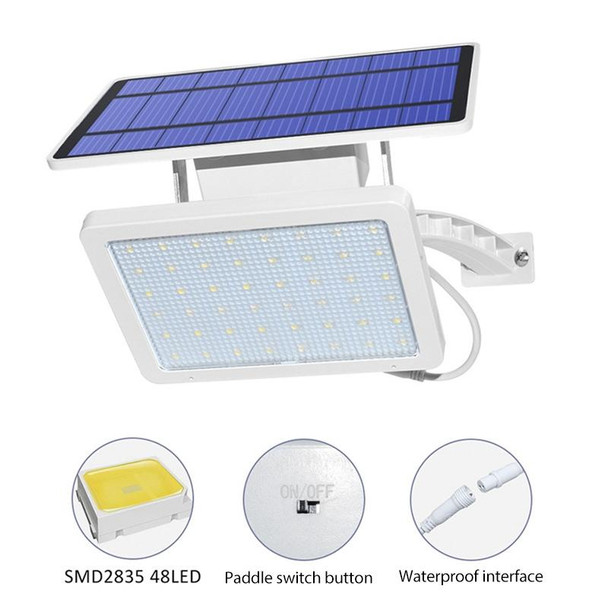 48 LED Detachable Solar Light IP65 Waterproof Outdoor Courtyard LED Street Lamp, Light Color:Warm Light(White)