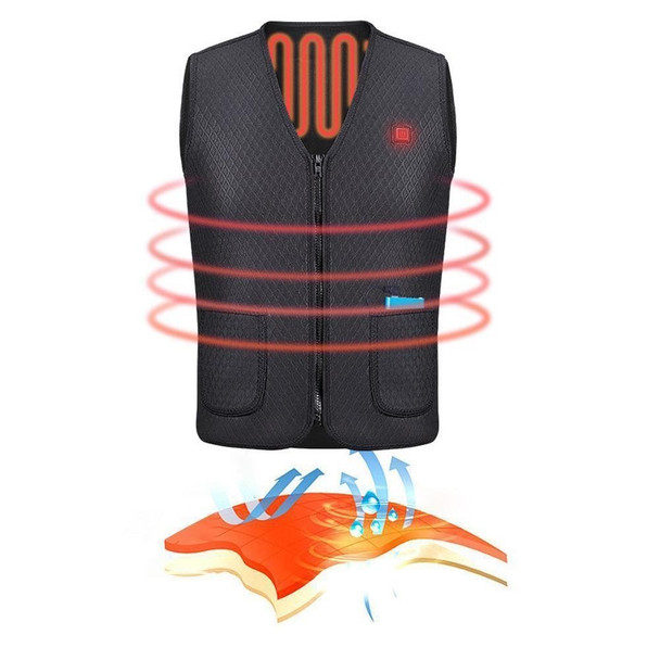 Electric USB Heated Warm Vest Men Women Heating Coat Jacket Clothing - XL
