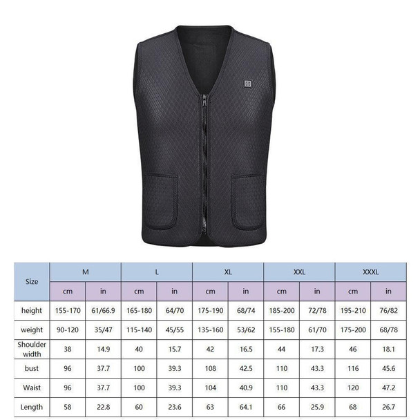 Electric USB Heated Warm Vest Men Women Heating Coat Jacket Clothing - XL