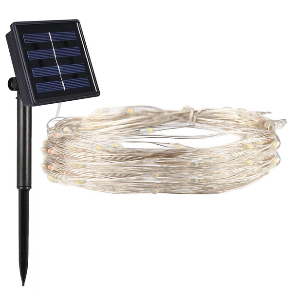 20m IP65 Waterproof Colorful Light Solar Panel Silver Wire String Light , 100 LEDs SMD 0603 Fairy Lamp Decorative Light