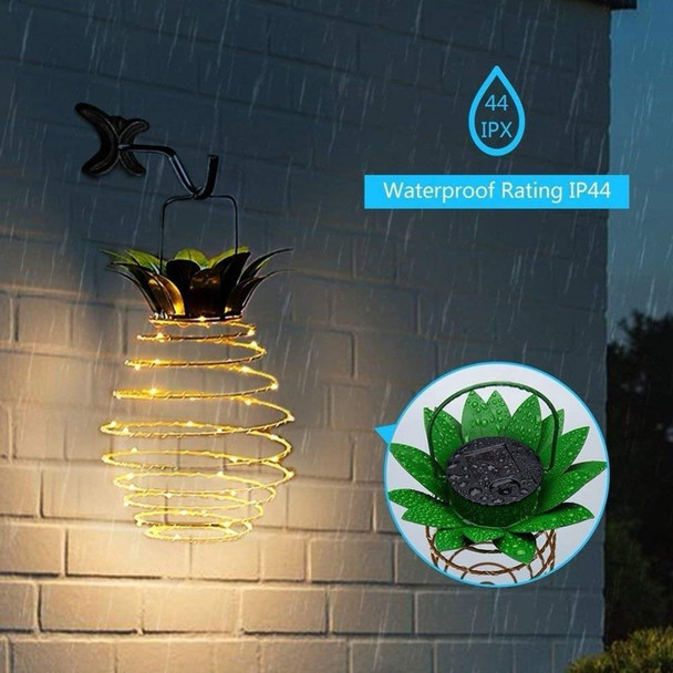 30 LEDs Outdoor Iron Pineapple String Solar Lantern Telescopic Chandelier Modern Porch Light