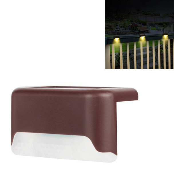 4 PCS Solar Railing Light Staircase Light Outdoor Waterproof LED Step Light Garden Decoration Landscape Light, Warm White Light(Brown)