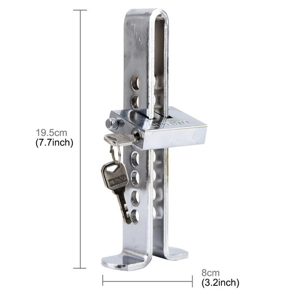 Car Auto Stainless Steel  Anti-theft Clutch Lock Car Brake Safety Lock Tool Accelerator Pedal Lock with Keys Suitable for Clutch Height Under 19.5cm