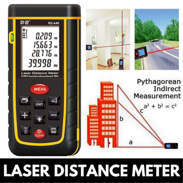 80M Laser Distance Meter Handheld Digital Range Finder Distance Meter Measure Test Tool - Black