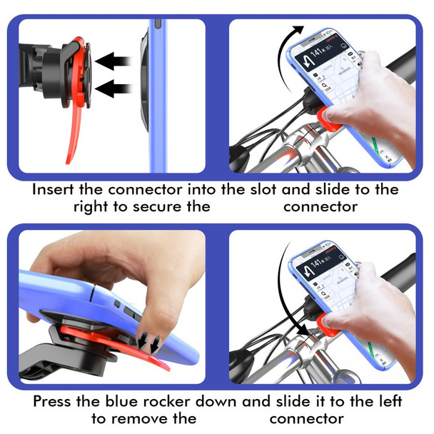 360 Degrees Rotatable Motorcycle Bike Handlebar Mount Phone Holder Detachable Bicycle Cellphone GPS Bracket