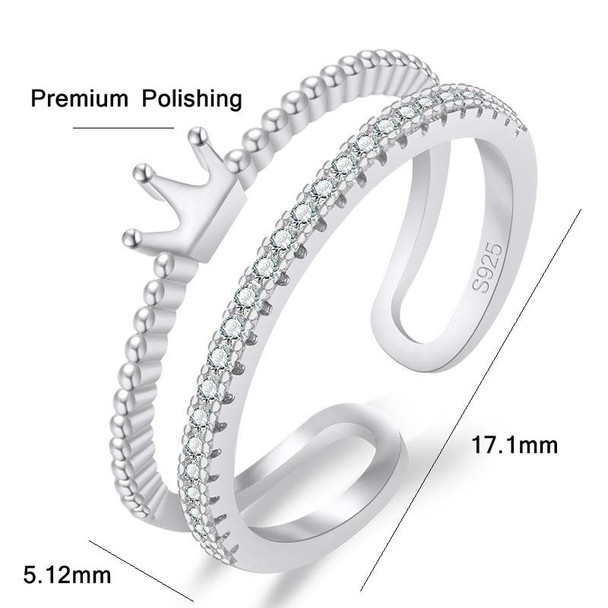 2 PCS J330 Crown Double Layer Open Adjustable Ladies Ring(Rose Gold)