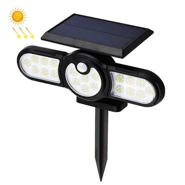 120 LED TG-TY080 3-Heads Rotatable Solar Wall Light Outdoor Waterproof Human Body Induction Garden Lawn Lamp