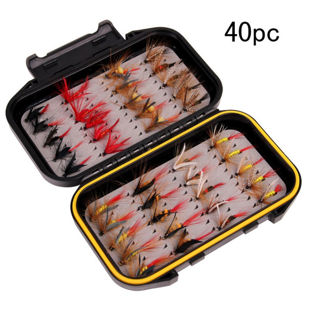 40Pcs Fly Fishing Lures Kit with Box Flies Bait - Snatcher