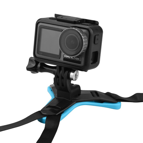 Drive Cycling Bracket Stand Holder Motorcycle Helmet Chin Support Bracket Stable for GoPro 9/8/7/6/5/Osmo Action/Insta360 ONE R Sports Camera Accessory - Blue