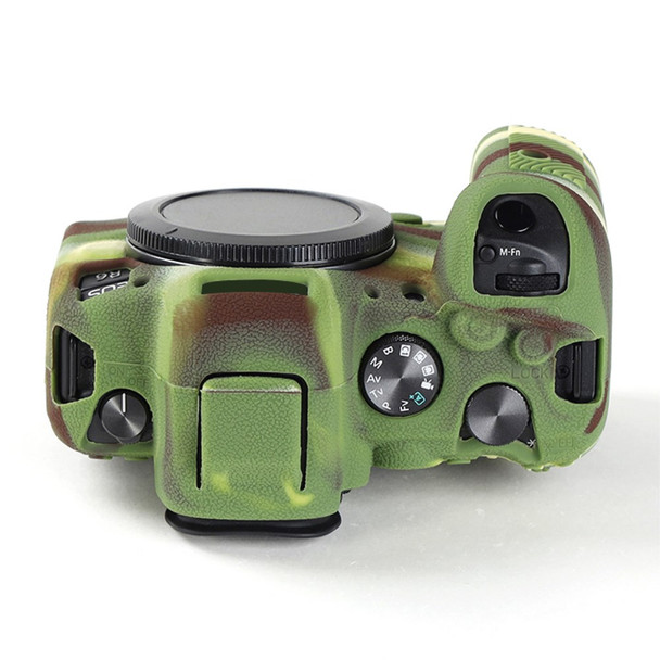 For Canon EOS R6 Litchi Texture Silicone DSLR Camera Protective Cover Case - Camouflage