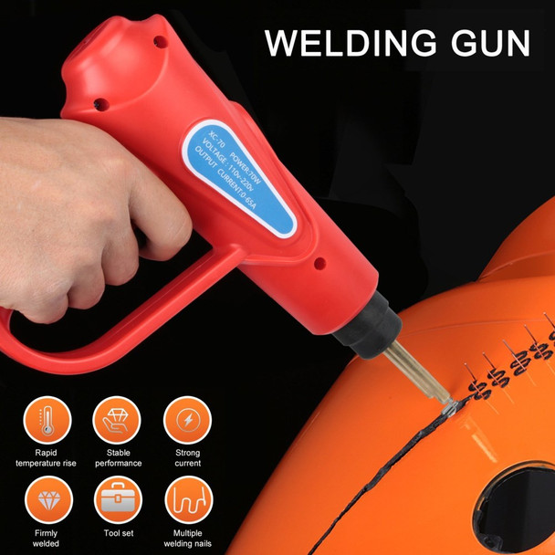 Plastic Welder Kit 70W Hot Stapler Bumper Plastic Repair Welding Machine 4 Types Flat / Outside Corner / Inside Corner / Wave Staples Welder Gun Repair - US Plug