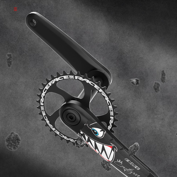 ENLEE EM2201 2Pcs Road Mountain Bike Crank Protective Sticker + 2Pcs Handlebar Sticker Bicycle Decor Stickers Set - Shark