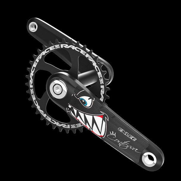 ENLEE EM2201 2Pcs Road Mountain Bike Crank Protective Sticker + 2Pcs Handlebar Sticker Bicycle Decor Stickers Set - Shark