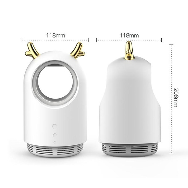 169 Deer Style USB Photocatalyst Mosquito Killer Light Fly Killer Insect Repellent(White)