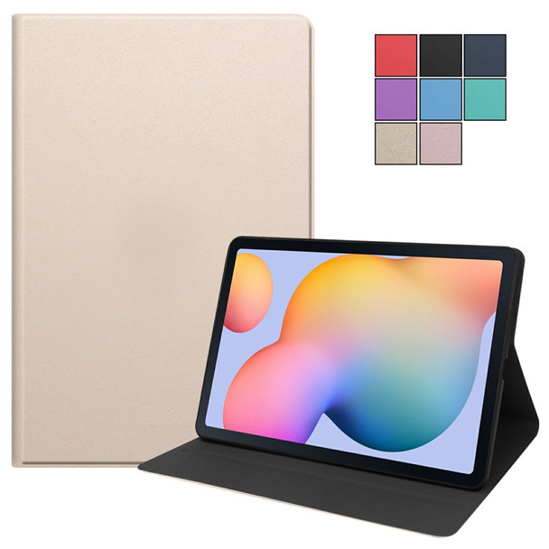 PU Leather Protector Cover with Stand for Samsung Galaxy Tab S6 Lite/S6 Lite (2022) - Gold