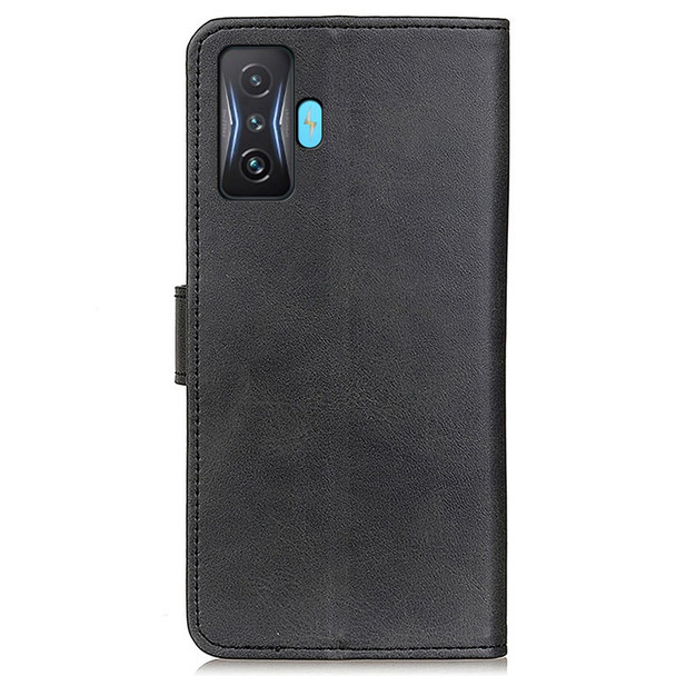 For Xiaomi Poco F4 GT/Redmi K50 Gaming PU Leather Phone Case Shockproof TPU Stand Wallet Book Folio Flip Cover - Black