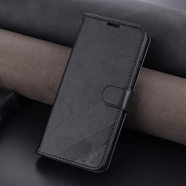 AZNS Wallet Design PU Leather Phone Shell for Oppo A96 (China)/Reno7 Z 5G/Reno7 Lite/Reno8 Lite 5G/F21 Pro 5G/OnePlus Nord N20 5G Full Coverage Protective Case with Stand - Black