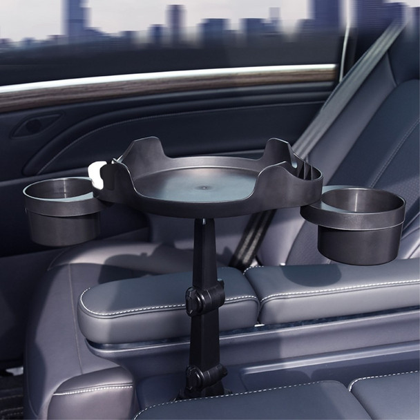 SC222 Multifunctional Long Arm Car Cup Holder Expander Food Drink Tray with Rotating Adjustable Base