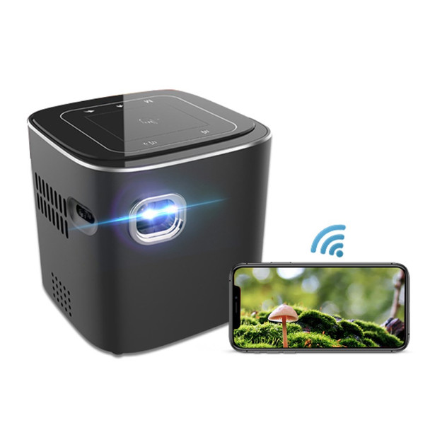 HOTACK D048A Screen-Mirroring Full HD Projector Portable Android 7.1.2 854*480 0.2'' DMD 1.35:1 Throw Ratio Home Smart Projector - US Plug