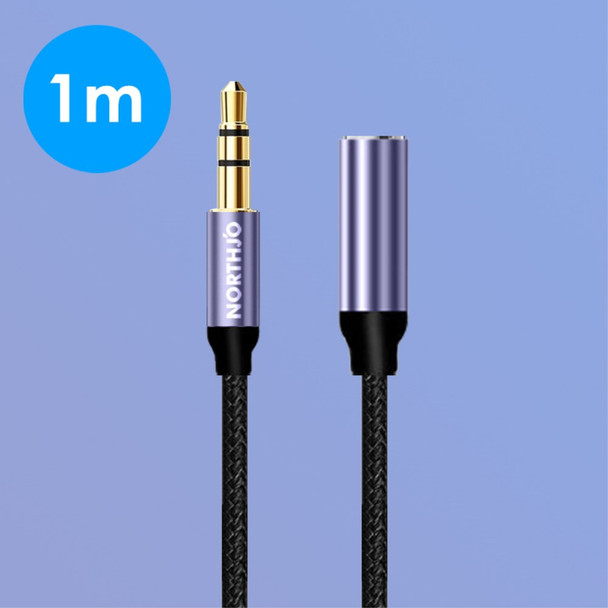 NORTHJO 1m Audio Cable 3 Pole 3.5mm Male to Female Stereo Aux Cord