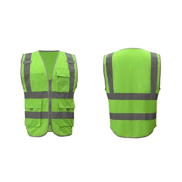Multi-pockets Safety Vest Reflective Workwear Clothing, Size:M-Chest 112cm(Green)