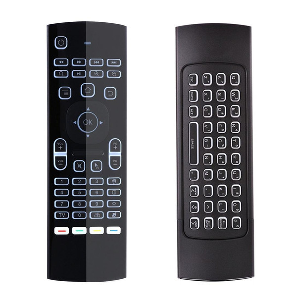 MX3 2.4GHz Fly Air Mouse LED Backlight Wireless Keyboard Remote Control with Gyroscope for Android TV Box / PC