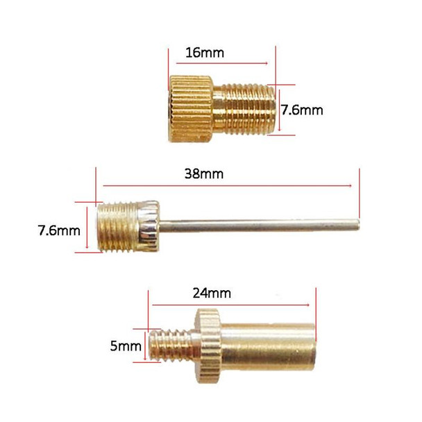 3 Sets (4 in 1 A) Inflator Adapter French Mouth / US Mouth / UK Mouth Inflation Needle Adapter