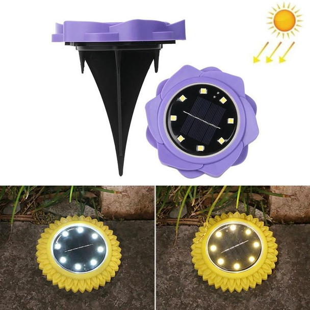 2 PCS 8 LEDs Solar Petals Buried Lamp Waterproof Garden Lawn Light, Specification: Purple Lily (Warm Light)