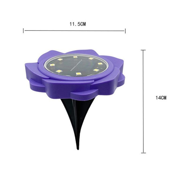 2 PCS 8 LEDs Solar Petals Buried Lamp Waterproof Garden Lawn Light, Specification: Purple Lily (Warm Light)