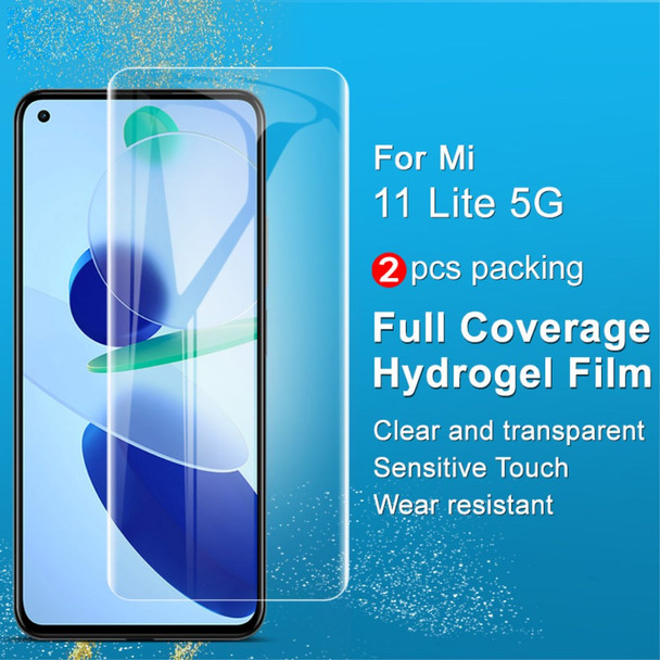 IMAK 2Pcs/Set TPU Hydrogel Film III Full Coverage Films HD Screen Protector for Xiaomi Mi 11 Lite 4G / 5G / 11 Lite 5G NE