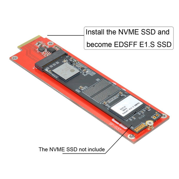 SF-037 NVME M-key Interface SSD to EDSFF E1.S Adapter Card Portable Converter Support M.2 SSD 2280/2260/2242/2230 Format