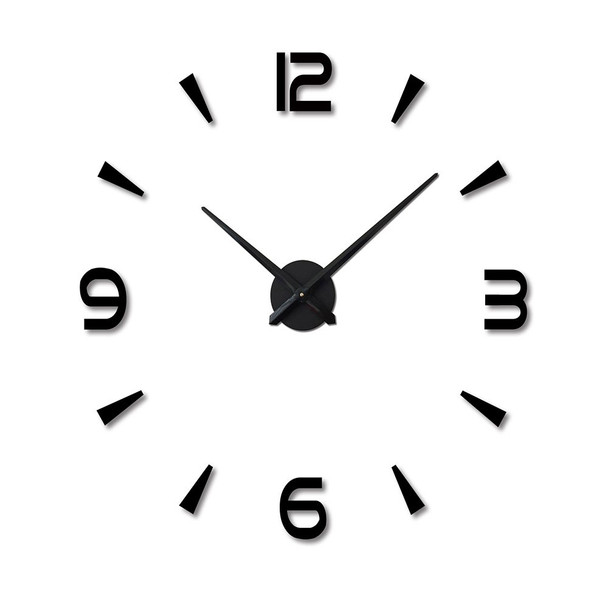 DIY Wall Clock Living Room Wall Decorative Sticker Clock - Black