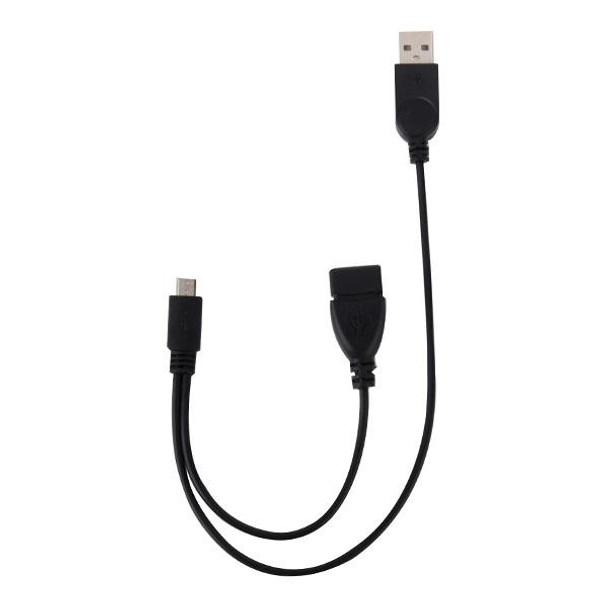 Micro USB to USB 2.0 Male & USB 2.0 Female Host OTG Converter Adapter Cable, Length: About 30cm(Black)