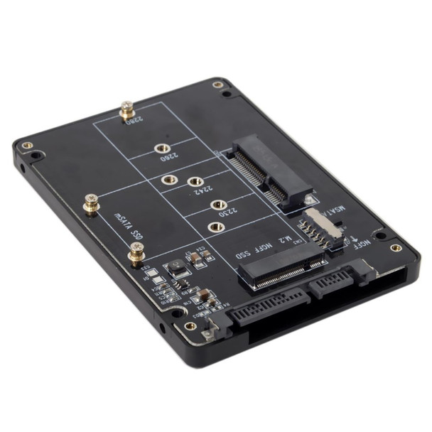 2-in-1 Combo M.2 NGFF B-key & mSATA SSD to SATA 3.0 Adapter Converter Case Enclosure