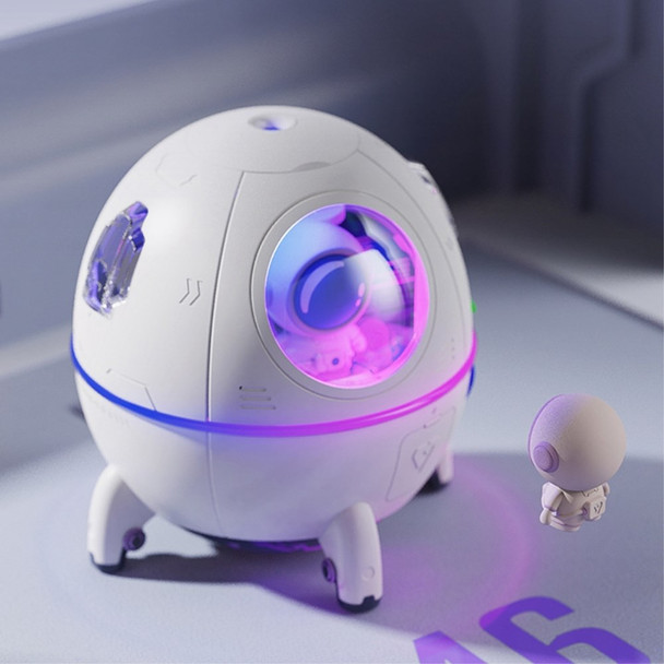 MJ046 Space Capsule Astronaut Humidifier USB Powered Mute Home Office Mist Diffuser with Night Light - Pink