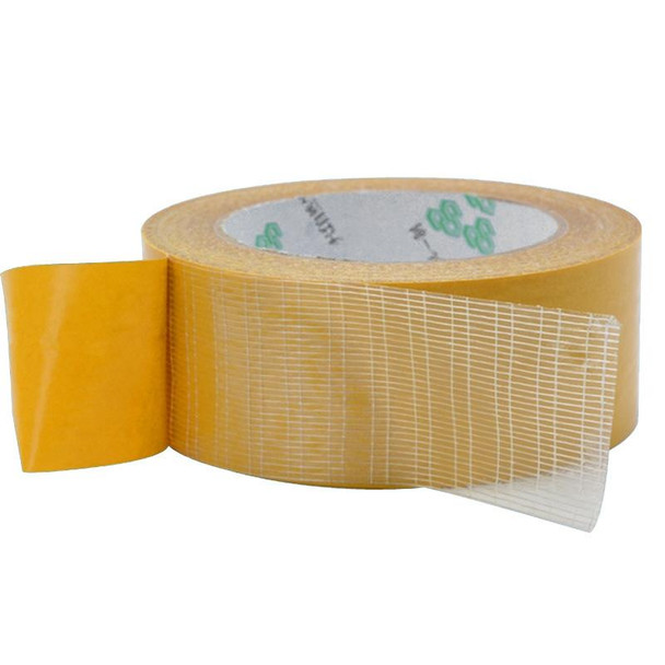 15mmx50 m Double-sided Fiberglass Grid Sticky Adhesive Fiber Transparent Mesh Tape