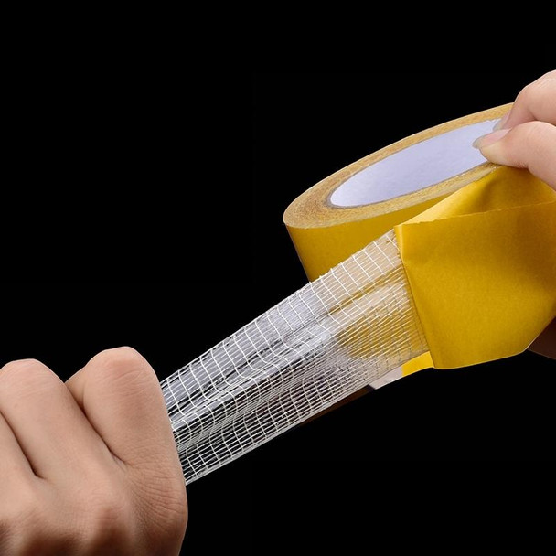 15mmx50 m Double-sided Fiberglass Grid Sticky Adhesive Fiber Transparent Mesh Tape