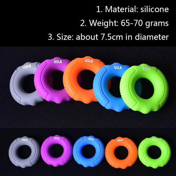 2 PCS Silicone Gripper Finger Exercise Grip Ring, Specification: 80LB (General Black)