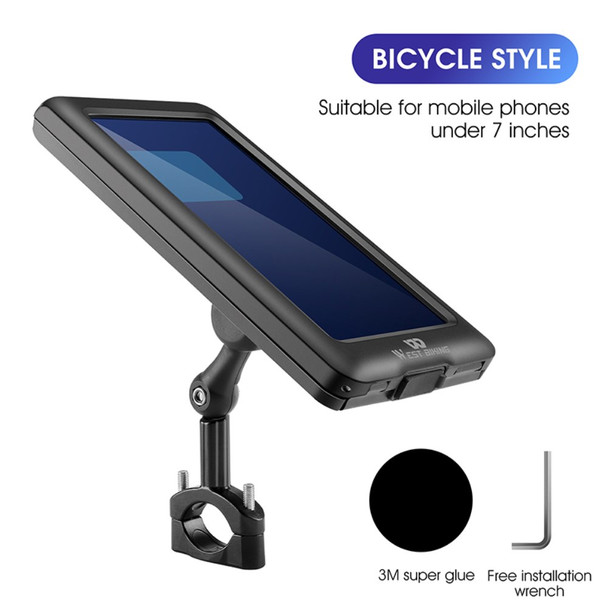 WEST BIKING Mountain Bike Handlebar Phone Holder Electric Bike Shockproof Fixed Phone Mount for Navigation Riding