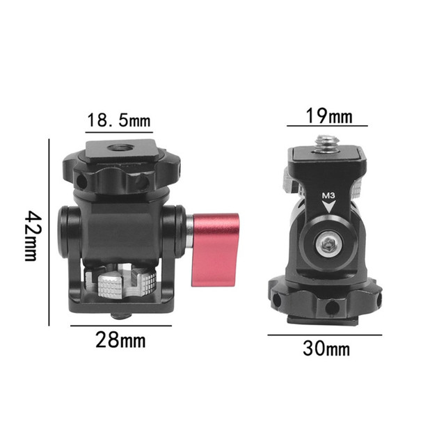 F42458 Camera Hot Shoe SLR Camera Base Gimbal Monitor Expansion Bracket Mount Aluminium Alloy Bracket