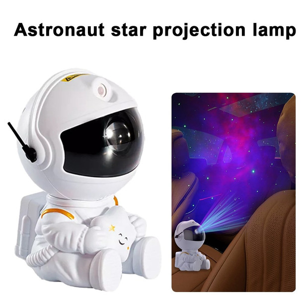 Astronaut Projector Starry Sky Galaxy Projector Night Light LED Lamp for Bedroom Room Decor - Star / White