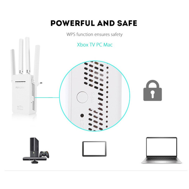 PIX-LINK WiFi Range Extender WIFI Signal Booster 300Mbps Internet Booster Easy Setup Wireless Repeater - US Plug