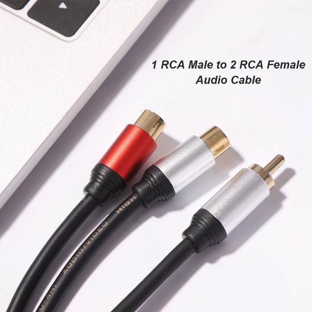 1RCA Male to 2RCA Female Audio Cable Adapter for DVD TV Laptop Portable RCA Audio Y Splitter Cable