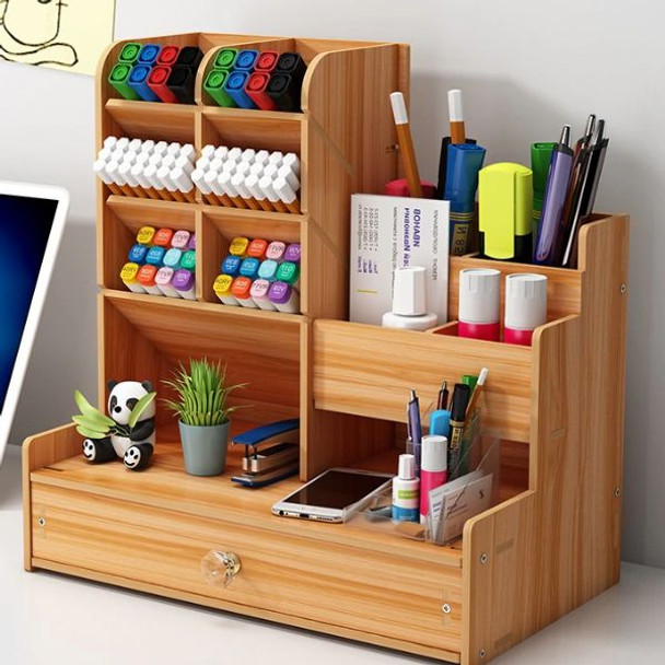 Wooden Desktop Stationery Organizer