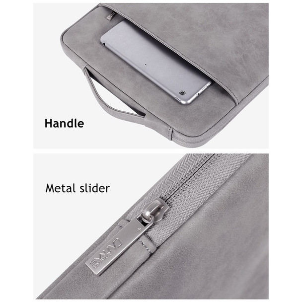 CANVASARTISAN L11-89 13'' Notebook Sleeve PU Leather Anti-dust Full Protection Laptop Computer Sleeve Handbag - Grey